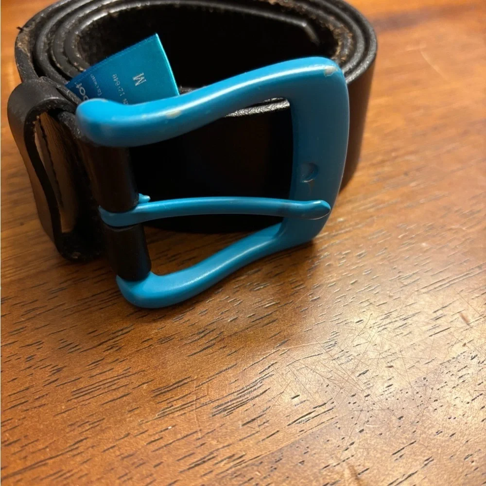 Rare Kidrobot Men's leather Belt with Blue Buckle